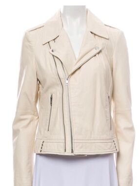 Joie Cream Leather Moto Jacket - Women